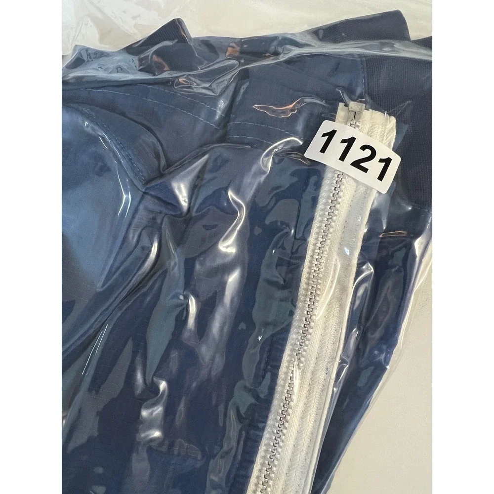 Nike Kids Blue Ripstop Nylon Full Zip Bomber Jacket Utility Sleeve Pocket Size M